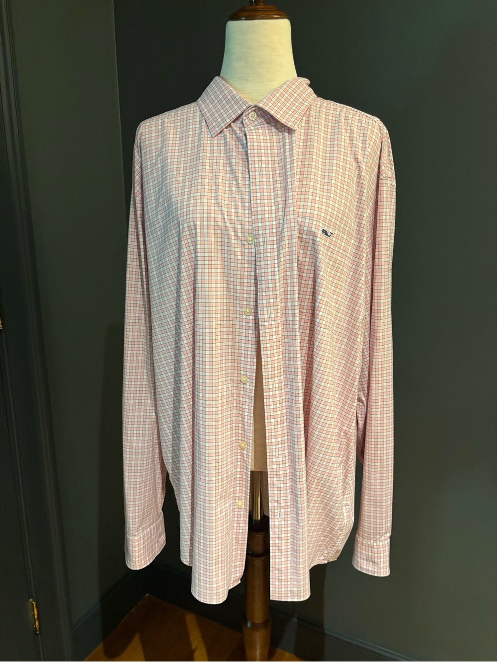 Vineyard Vines Pink and Blue Windowpane Dress Shirt